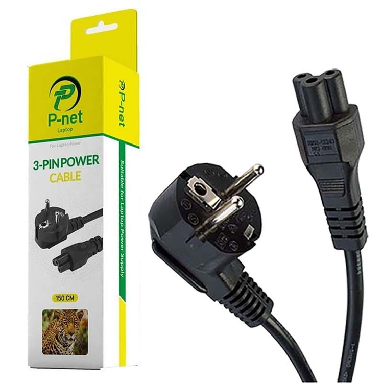 کابل برق سه پین منبع تغذیه کامپیوتر P-NET طول 1.5 متر