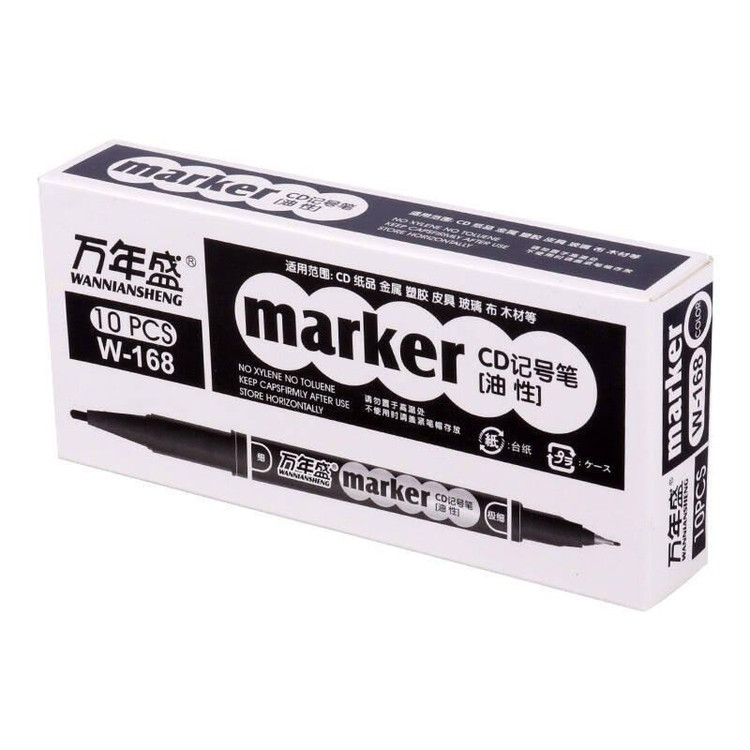 ماژیک سی دی دوسر WANNIANSHENG (مارکر w-168) بسته 10 عددی