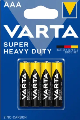 باتری نیم قلمی 4 عددی کارتی VARTA 1.5V R6P SUPER AAA